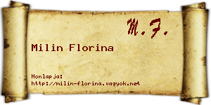 Milin Florina névjegykártya